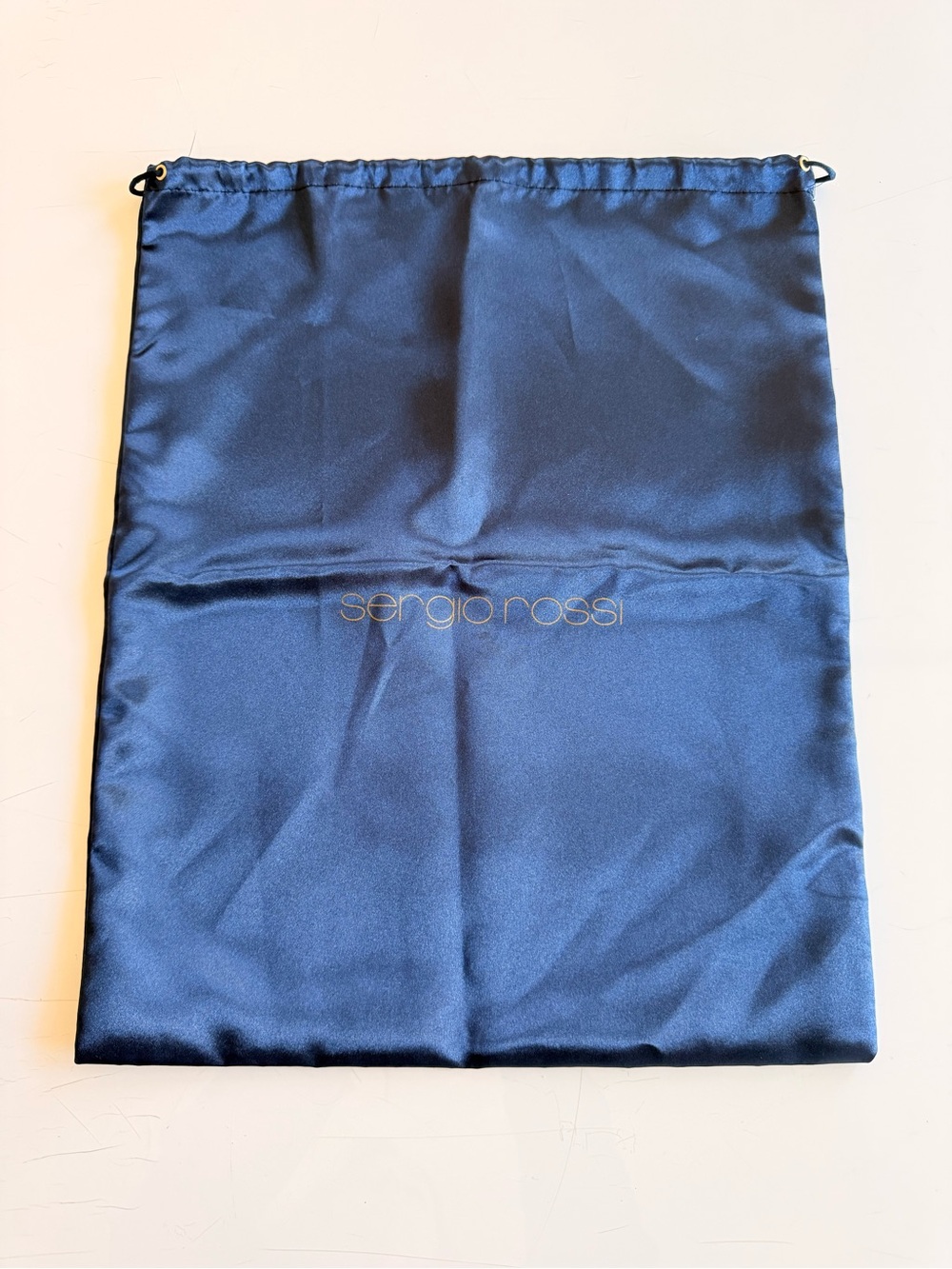 Sergio Rossi Navy Satin Logo Dust Bag Pouch for shoes, bag or boot 17.5x14